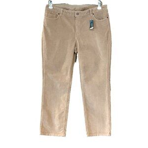 LL Bean Corduroy Pants Women's Favorite Fit Casco Cords Twig Straight Leg 16 Pet